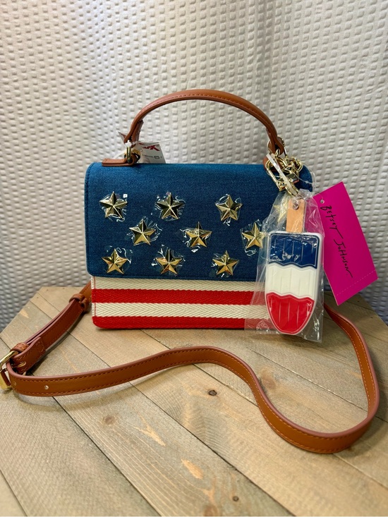 Betsey Johnson Handbags - Betsey Johnson Patriotic Flag Embellished Crossbody!!